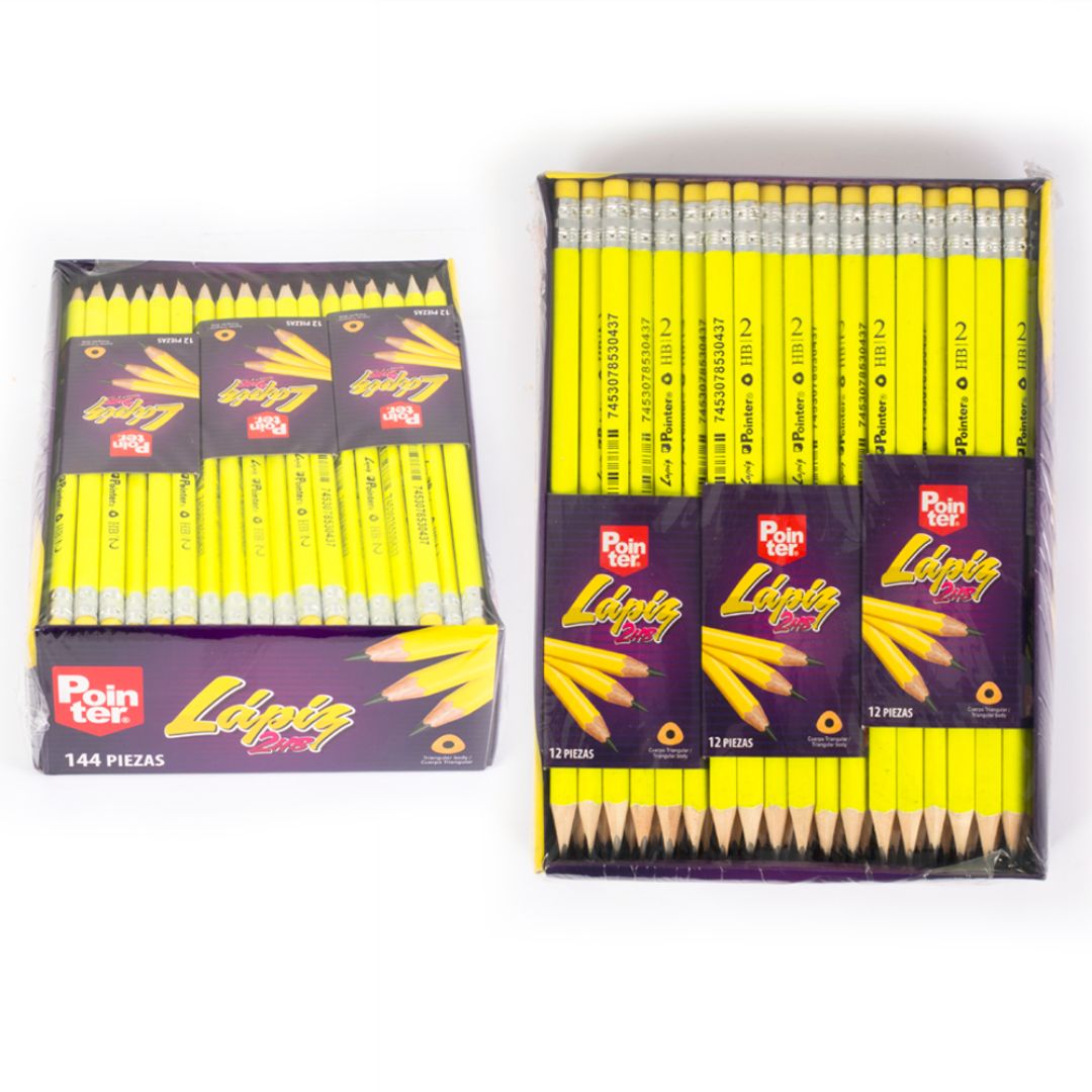 LAPIZ POINTER TRIANGULAR AMARILLO BX144 2HB (F. 20 GROS)
