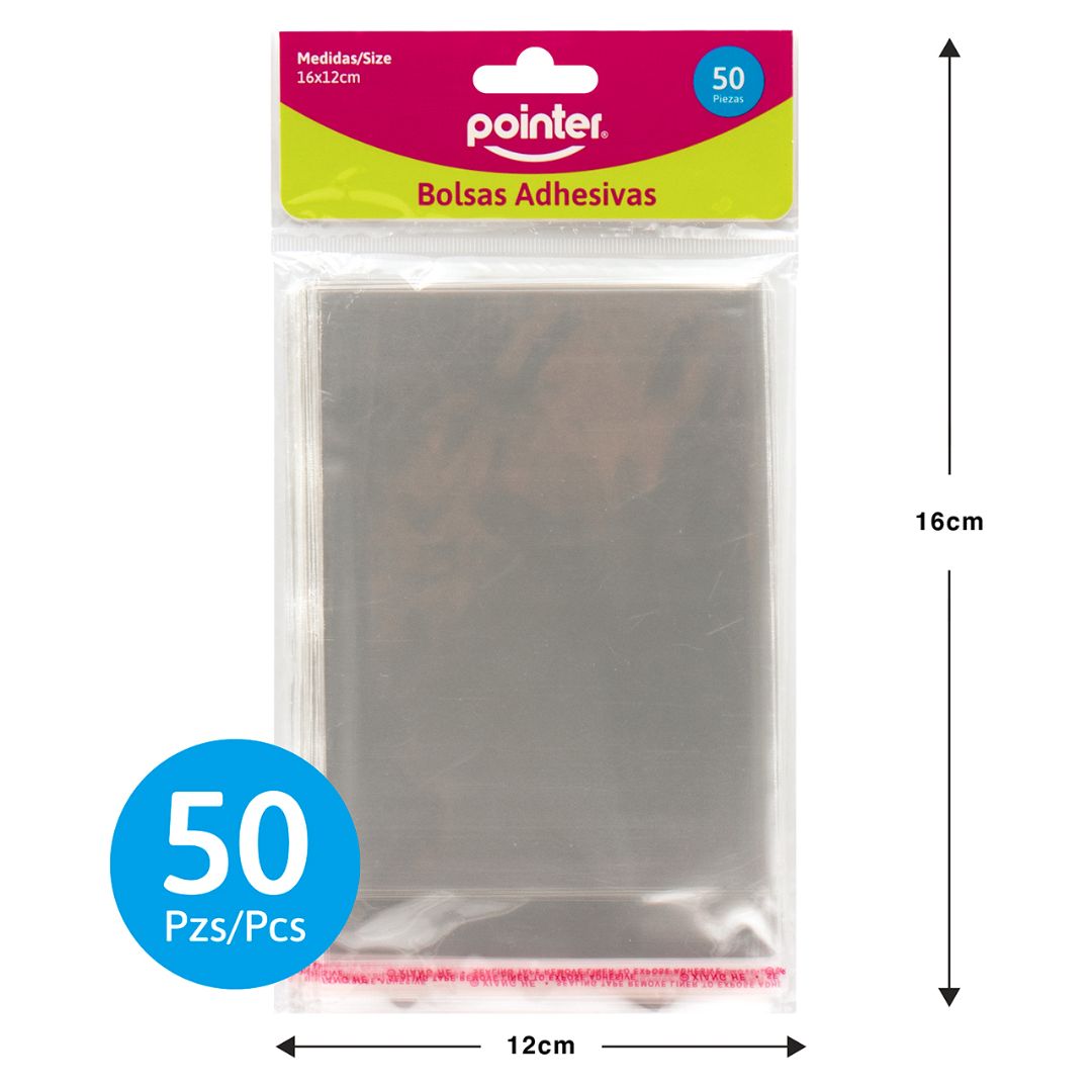 BOLSA ADHESIVA POINTER S/AGARRADOR BX50 16X12CM (F. 288 SETS)