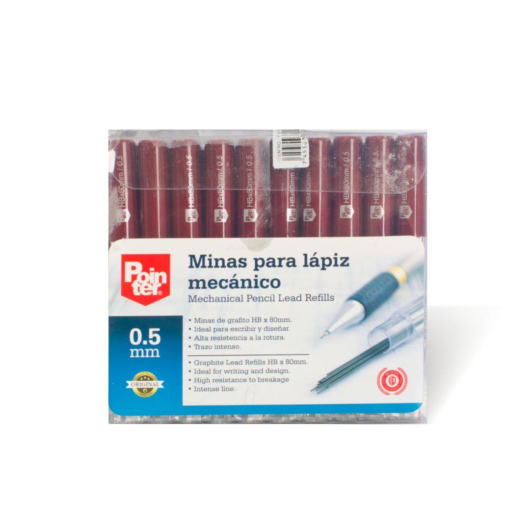 MINAS POINTER P/LAPIZ MECANICO 0.5MM HBX80MM (F. 48 BOX)