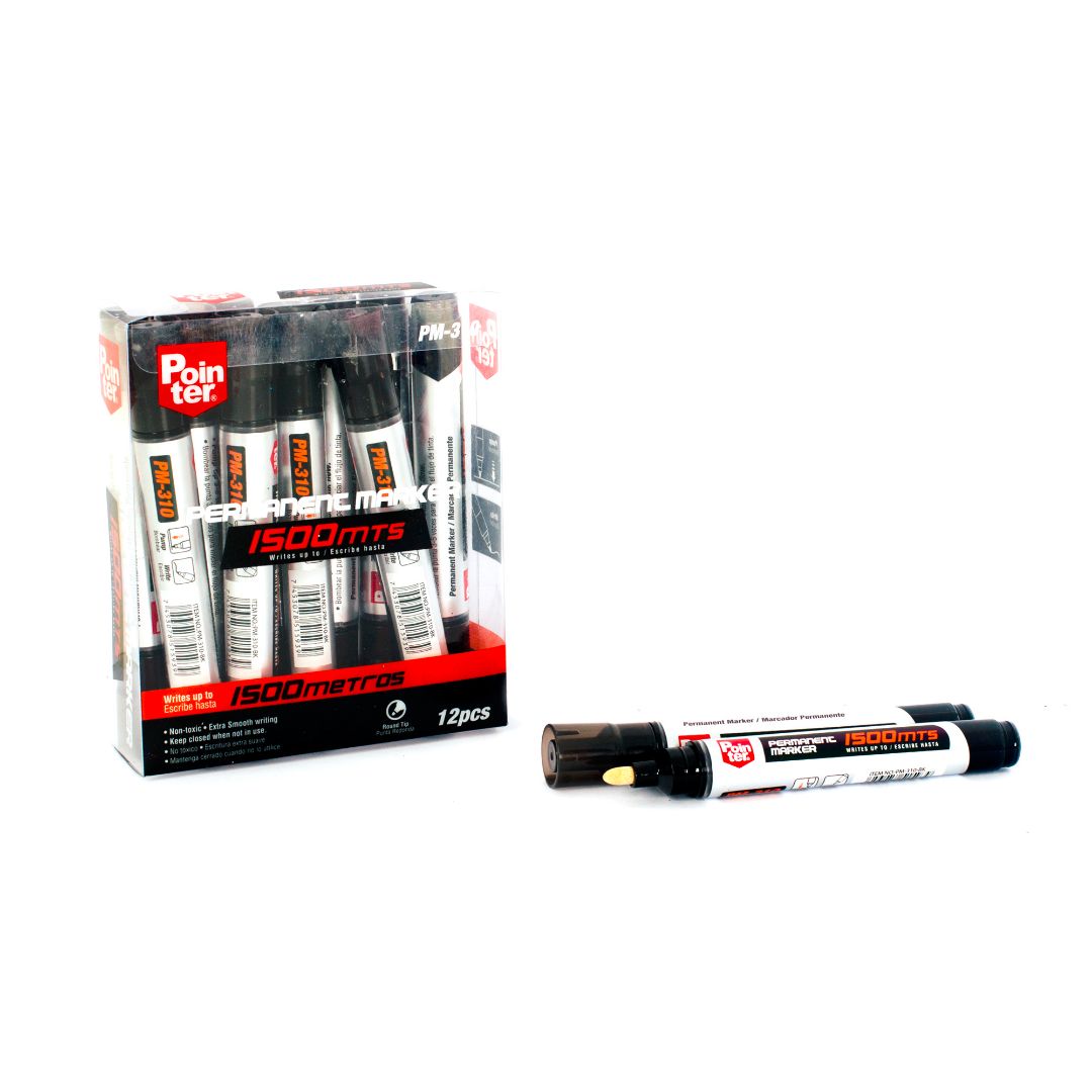 MARCADOR PERMANENTE POINTER RECARGABLE NEGRO CX12 (F. 60 DOC)