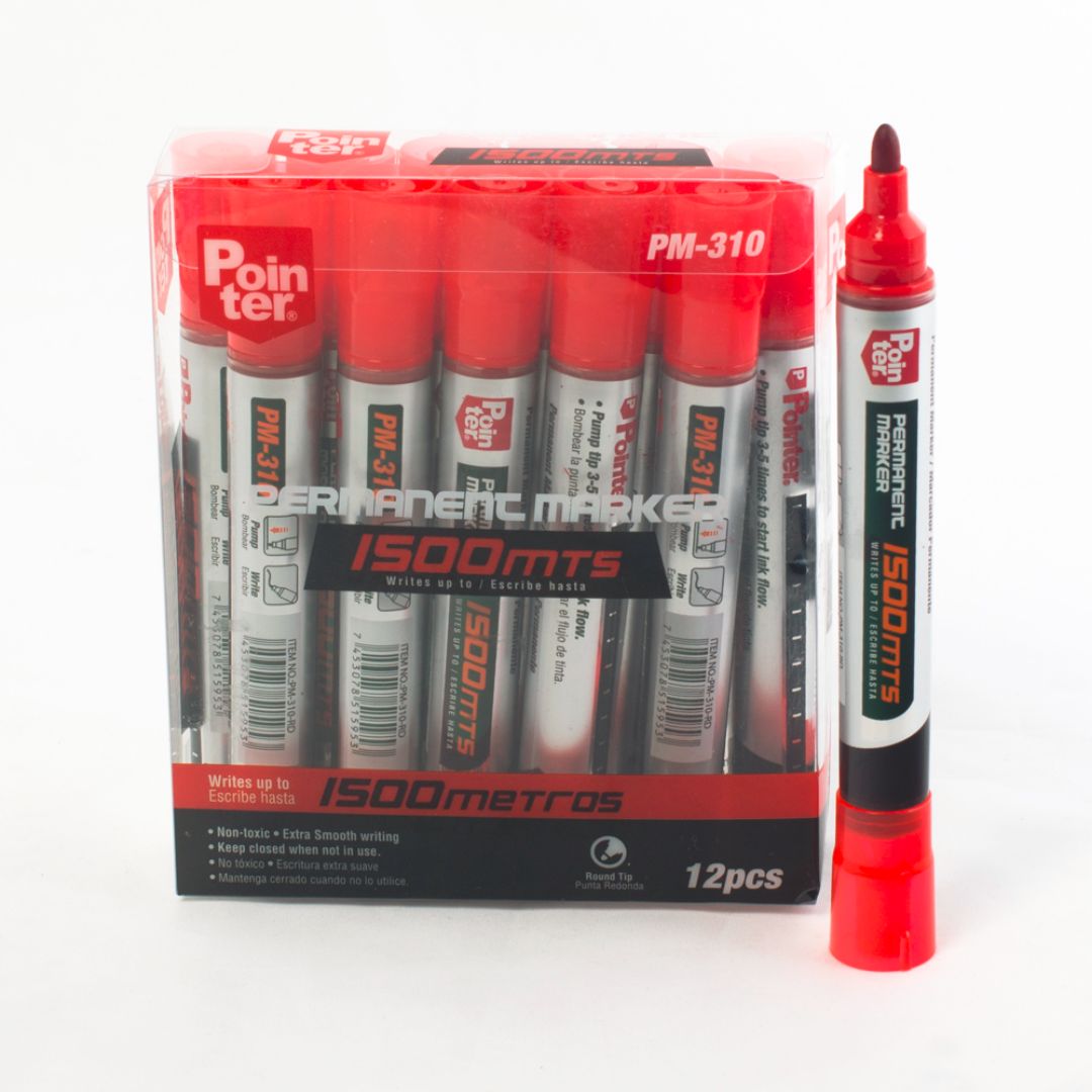 MARCADOR PERMANENTE POINTER RECARGABLE ROJO CX12 (F. 60 DOC)