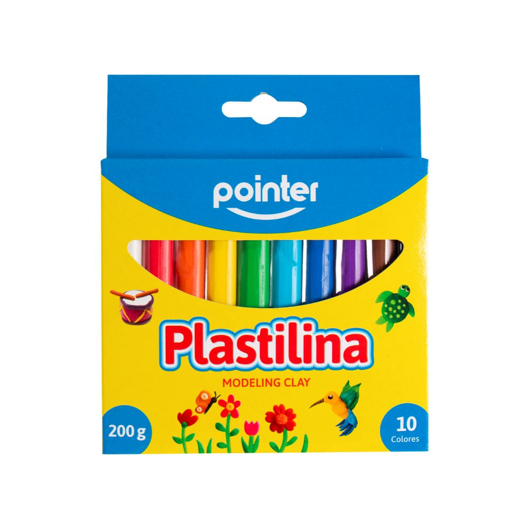 PLASTICINA POINTER 10 COLORES 200G (F. 60 BOX)