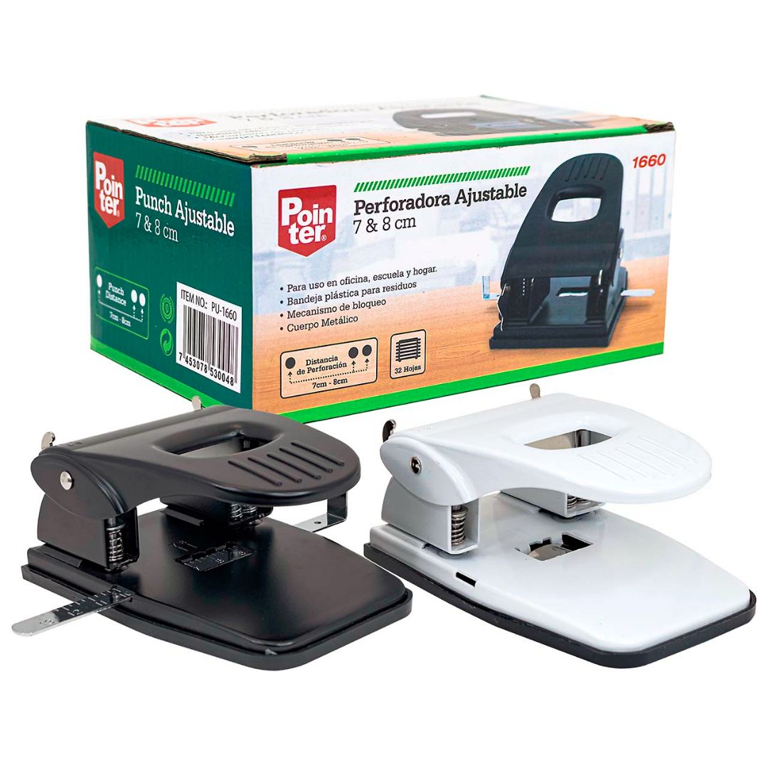 PERFORADOR AJUSTABLE POINTER 3 PINES P/32H. (F. 24 UNI)