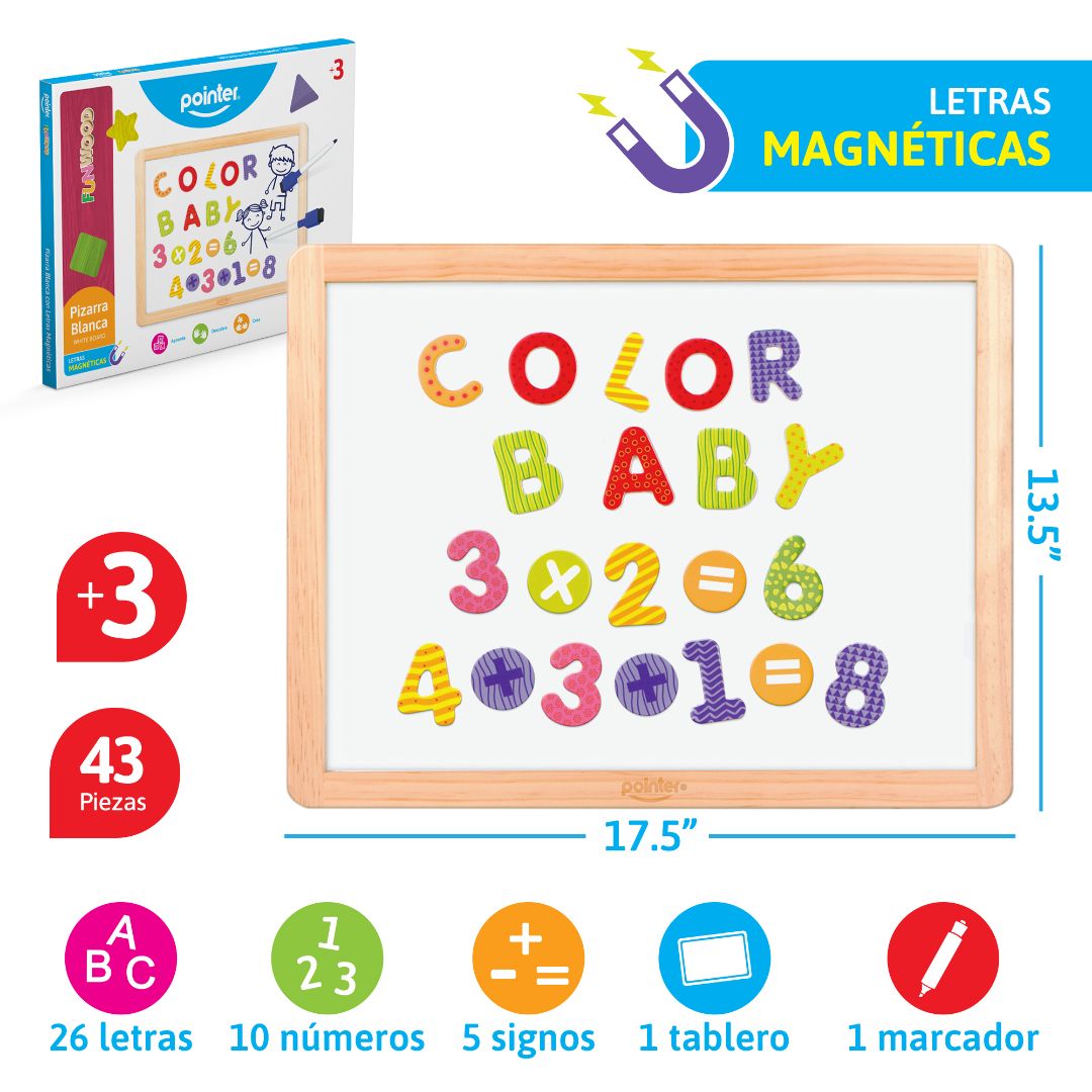 PIZARRA DIDACTICA POINTER 43 PIEZAS 17.5"X13.5" (F. 10 PZAS)