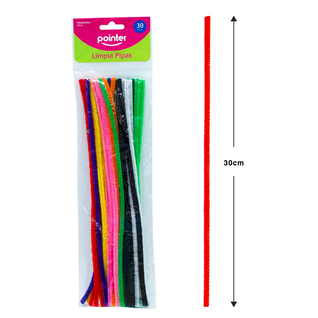 LIMPIA PIPAS POINTER COLORES SURTIDOS BX30 30CM (F. 144 SETS)