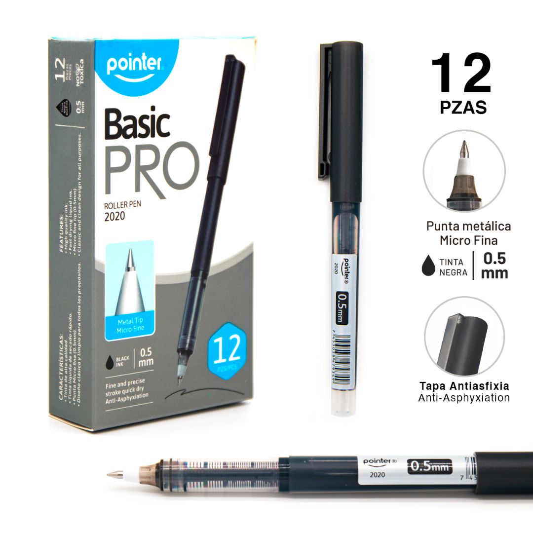 BOLIGRAFO POINTER BASIC PRO CX12 NEGRO 0.5MM (F. 60 DOC)