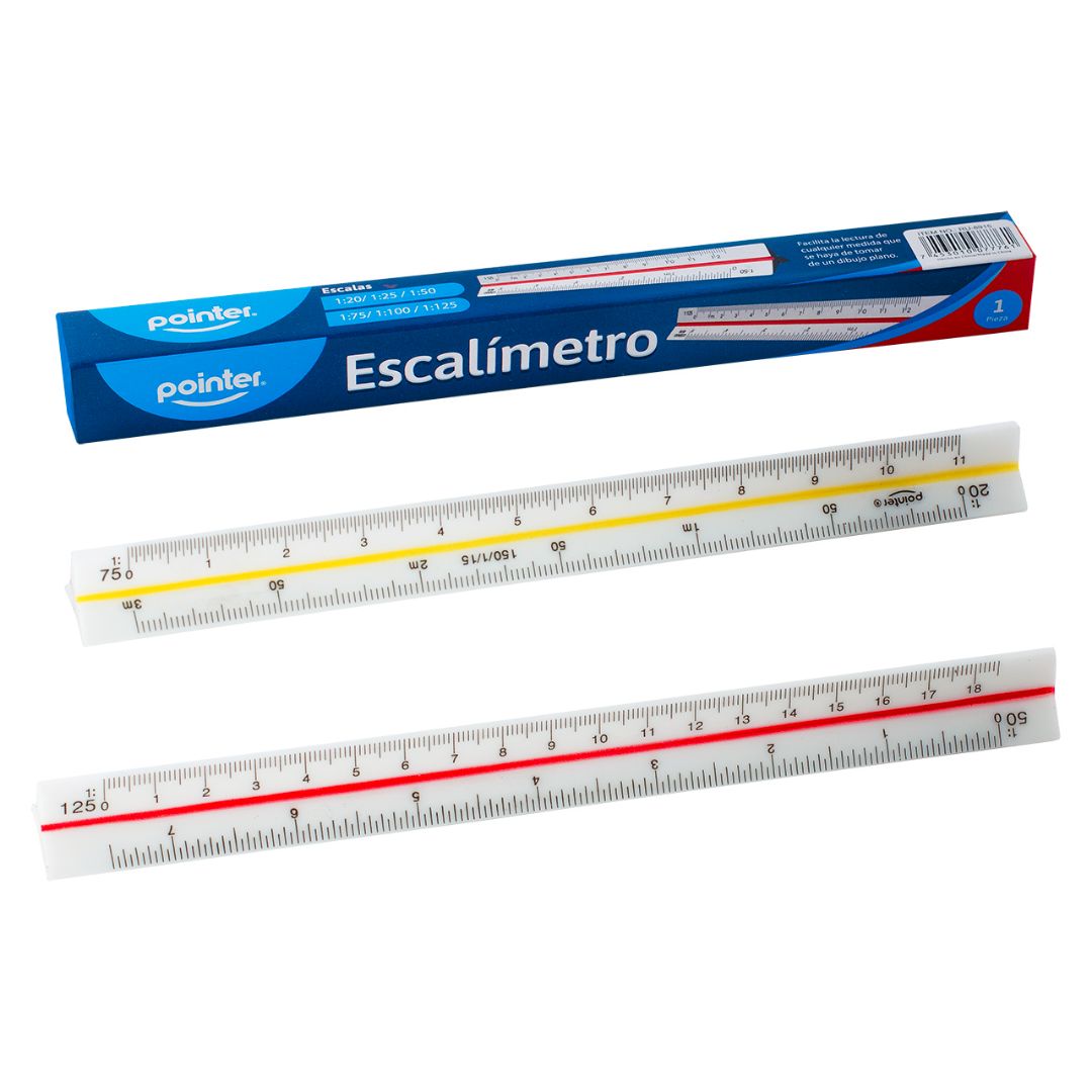 ESCALIMETRO POINTER DE PLASTICO MINI CX1 15CM (F. 240 PZAS)