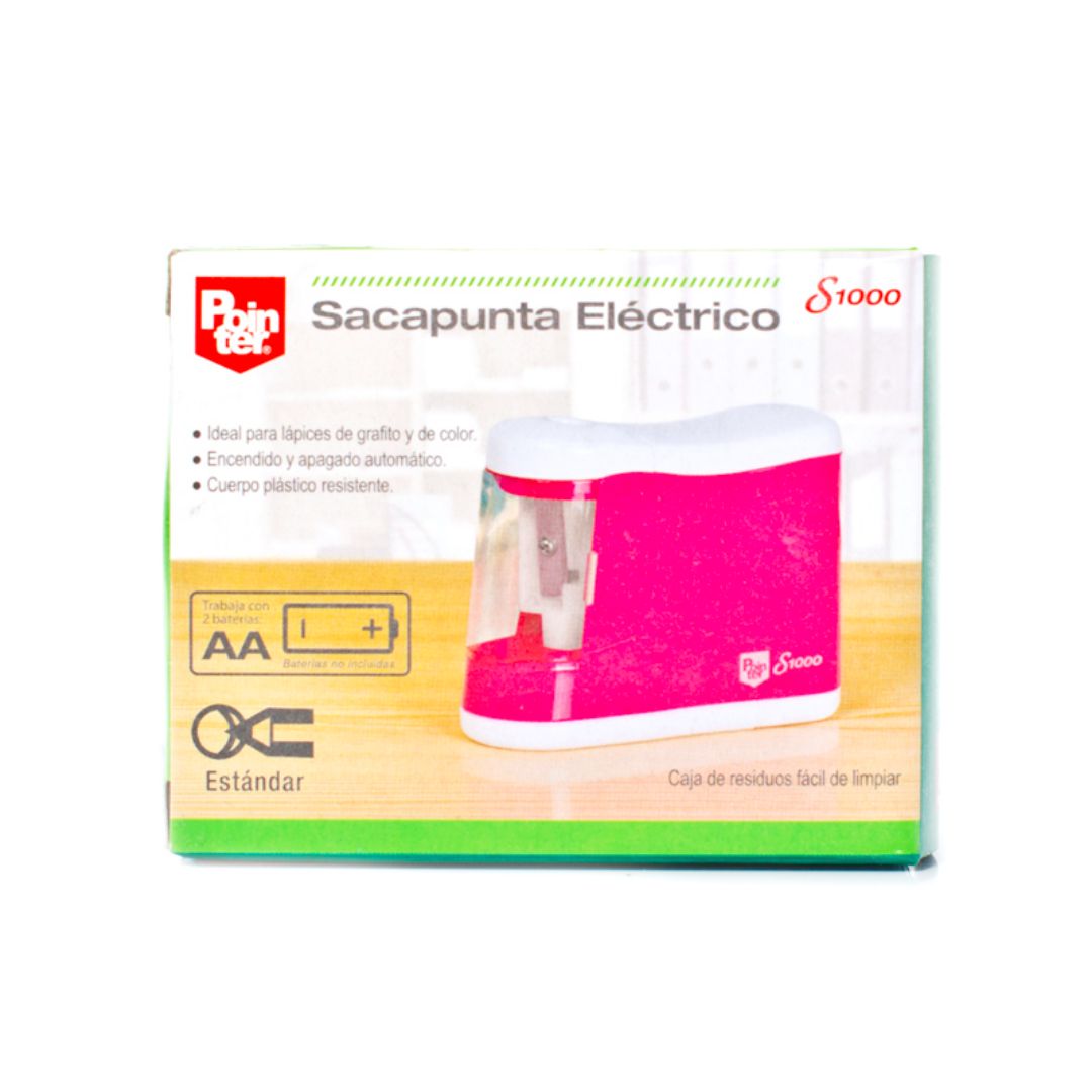 SACAPUNTAS ELECTRICO POINTER PLASTICO PEQUEÑO BATERIA AA (F. 60 UNI)