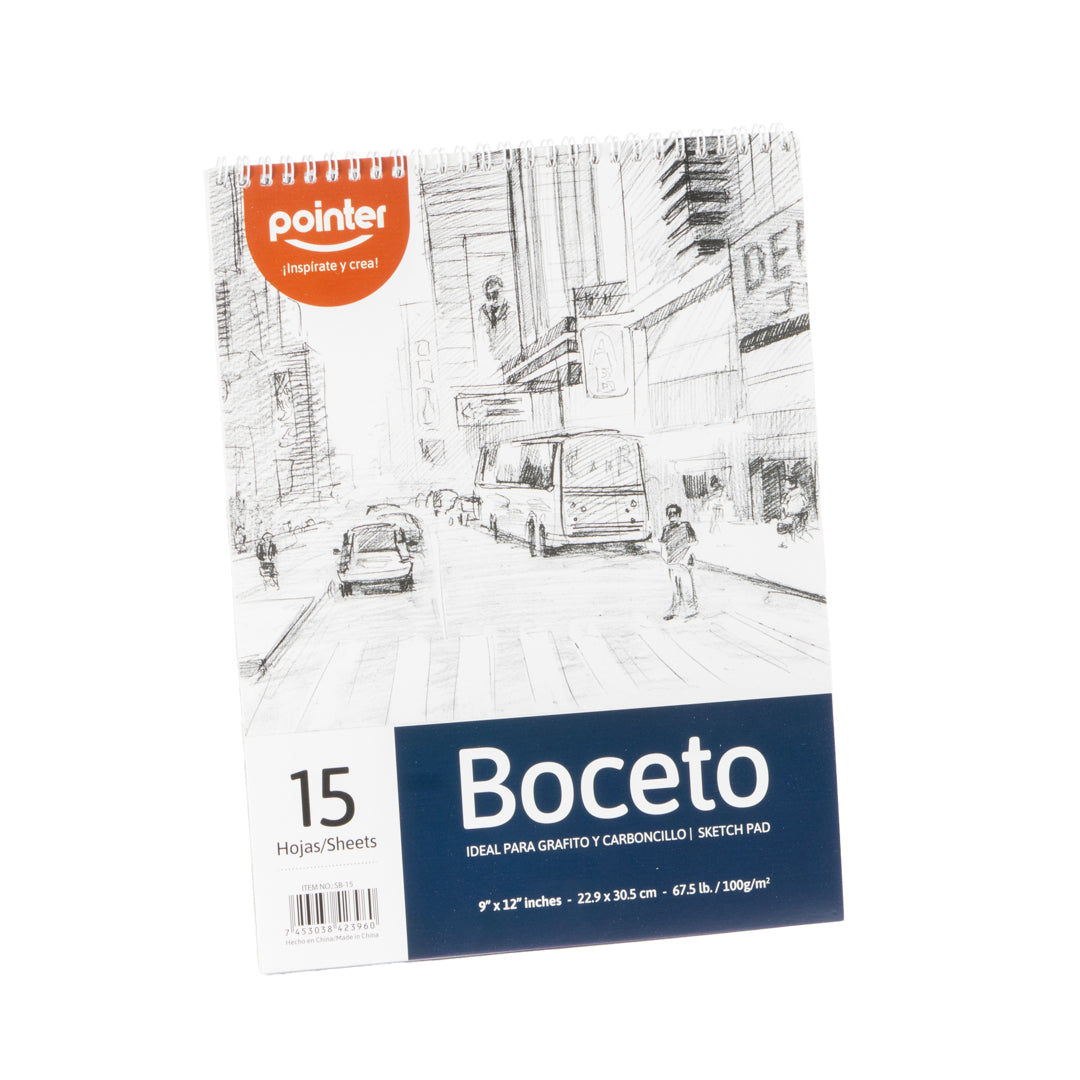 CUADERNO C/ESPIRAL SKETCH POINTER 15 H. 9"X12" (F. 96 UNI)