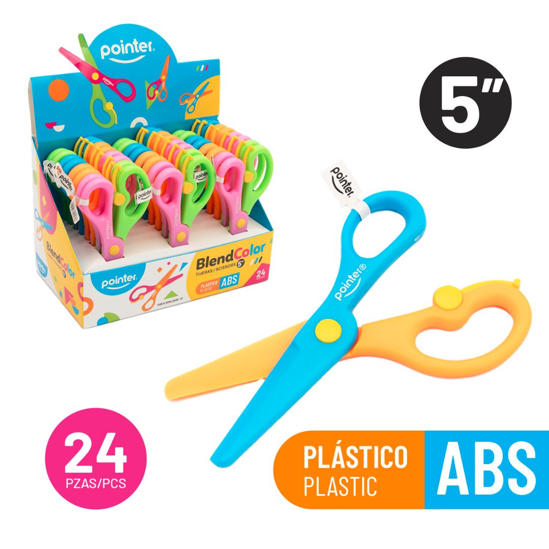 TIJERA PLASTICA POINTER PUNTA ROMA 5" (F. 288 PZA)