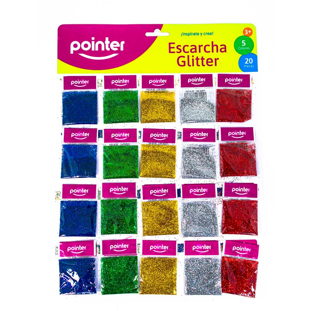 DIAMANTINA POINTER CARTON DE 20 BOLSITAS 5 COL. (F. 144 UNI)