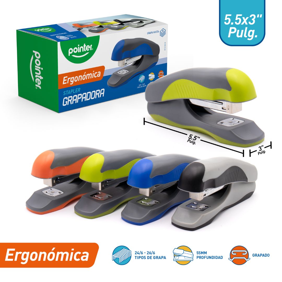 ENGRAPADORA MEDIANA ESTANDAR POINTER ERGONOMICA 4 COL. (F. 96 PZAS)