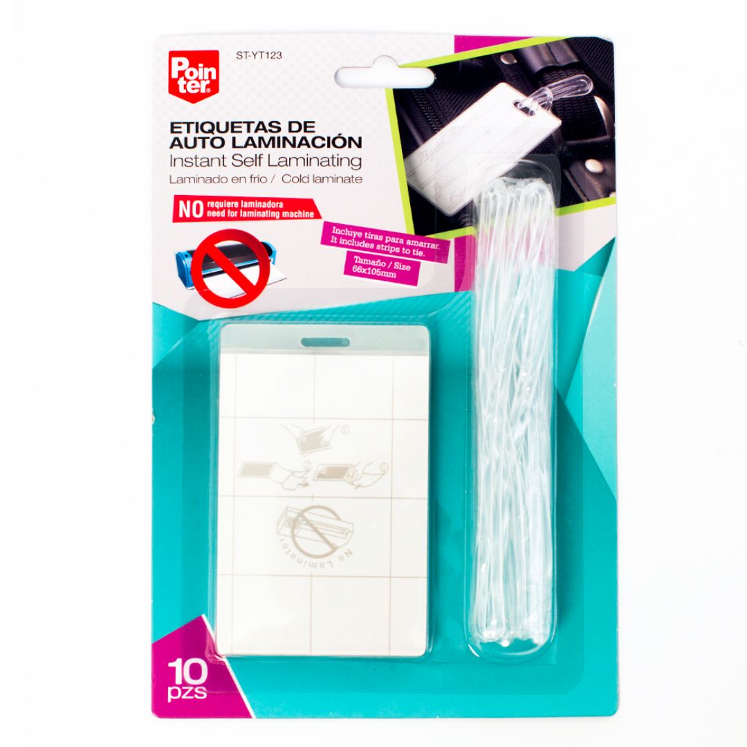 ETIQUETAS POINTER DE LAMINADO EN FRIO C/TIRAS PX10 66X105MM (F. 96 SETS)