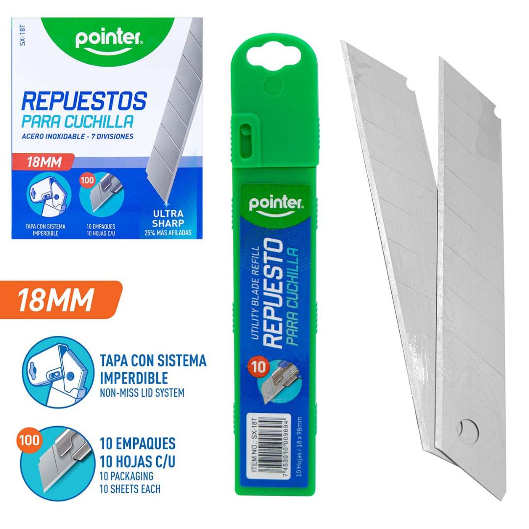 REPUESTO P/CUCHILLA POINTER CX100 18X98MM (F. 36 BOX)