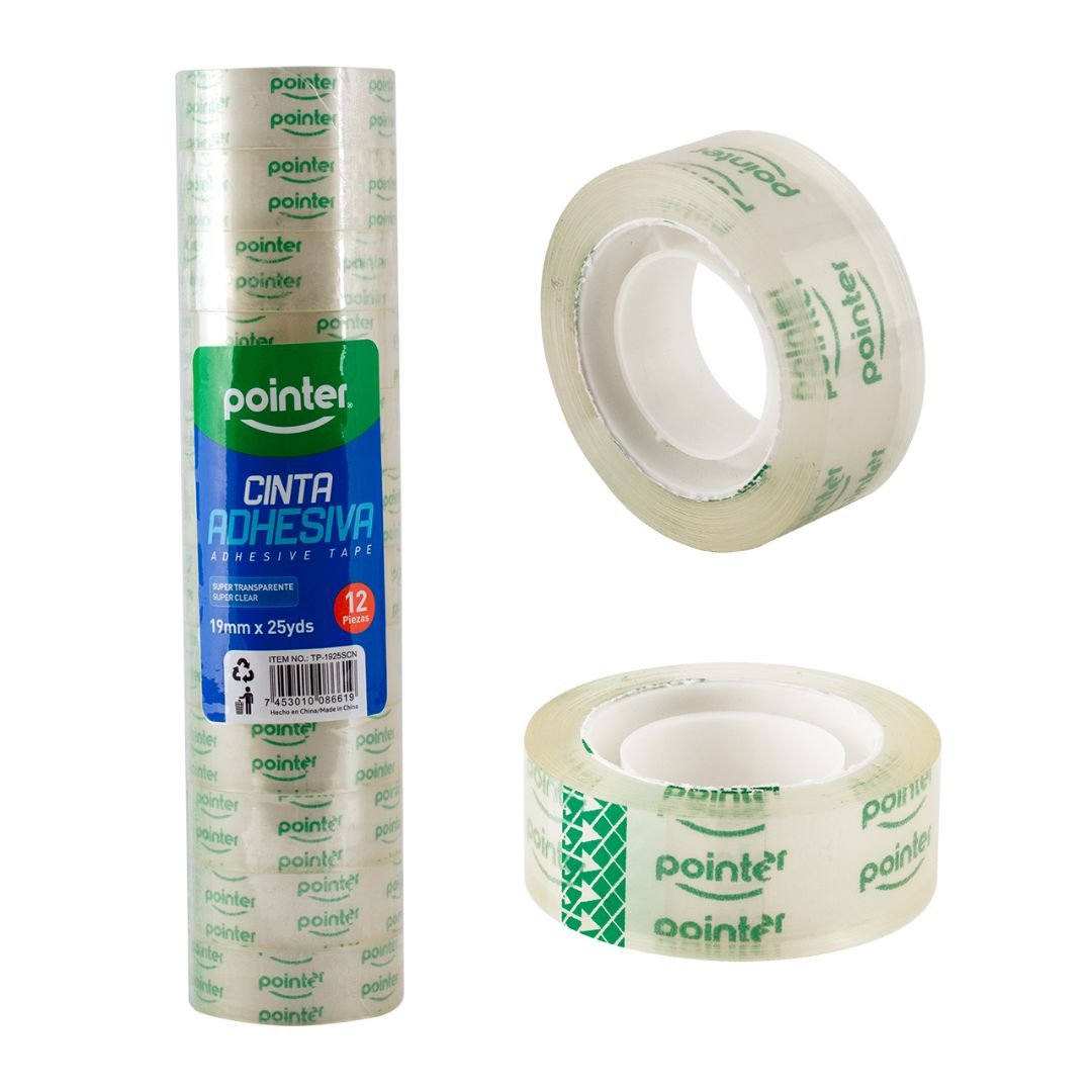 CINTA ADHESIVA POINTER TRANSP. 19MM X 25YDS (F. 60 DOC)