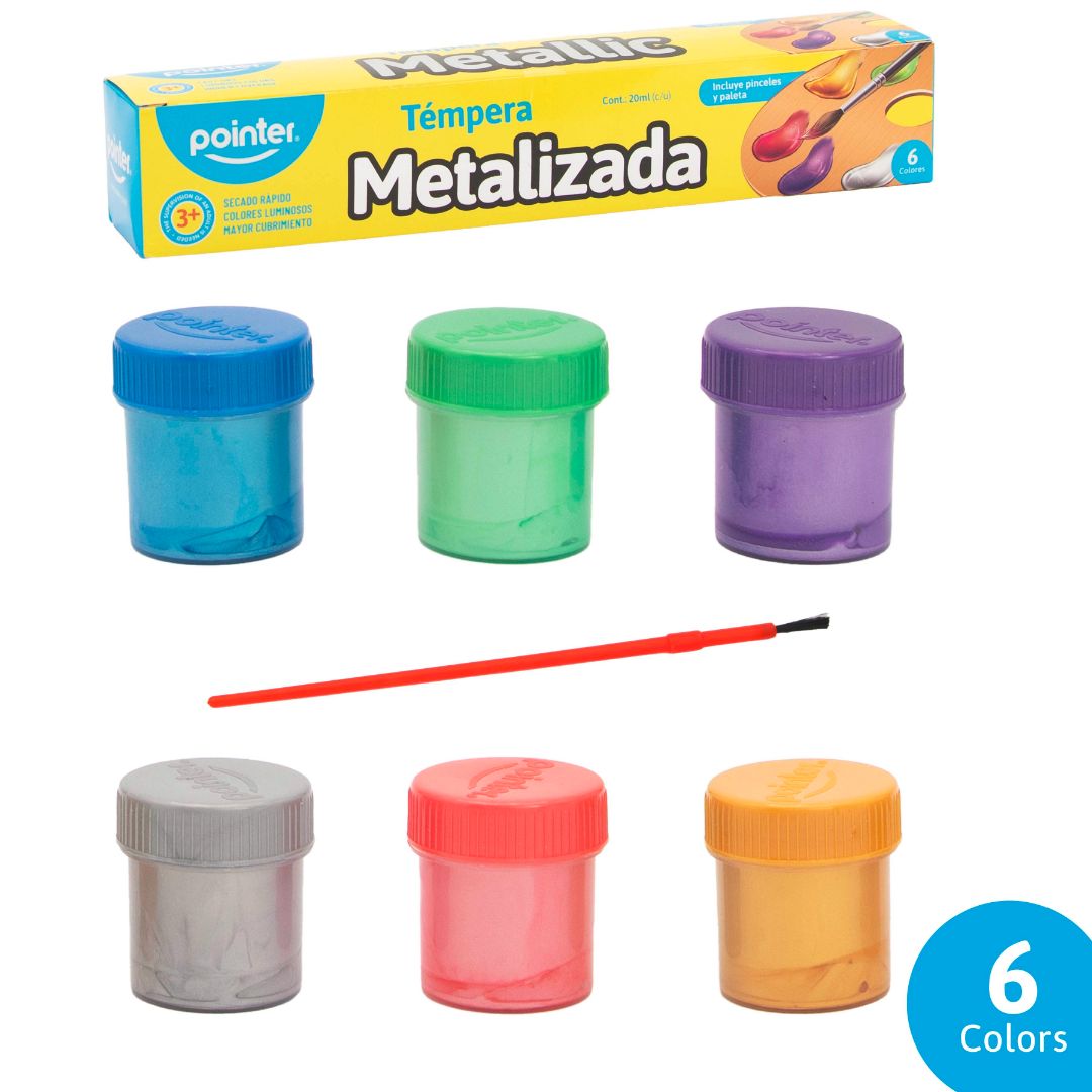 TEMPERA METALIZADA POINTER 6 COLORES (F. 72 BOX)
