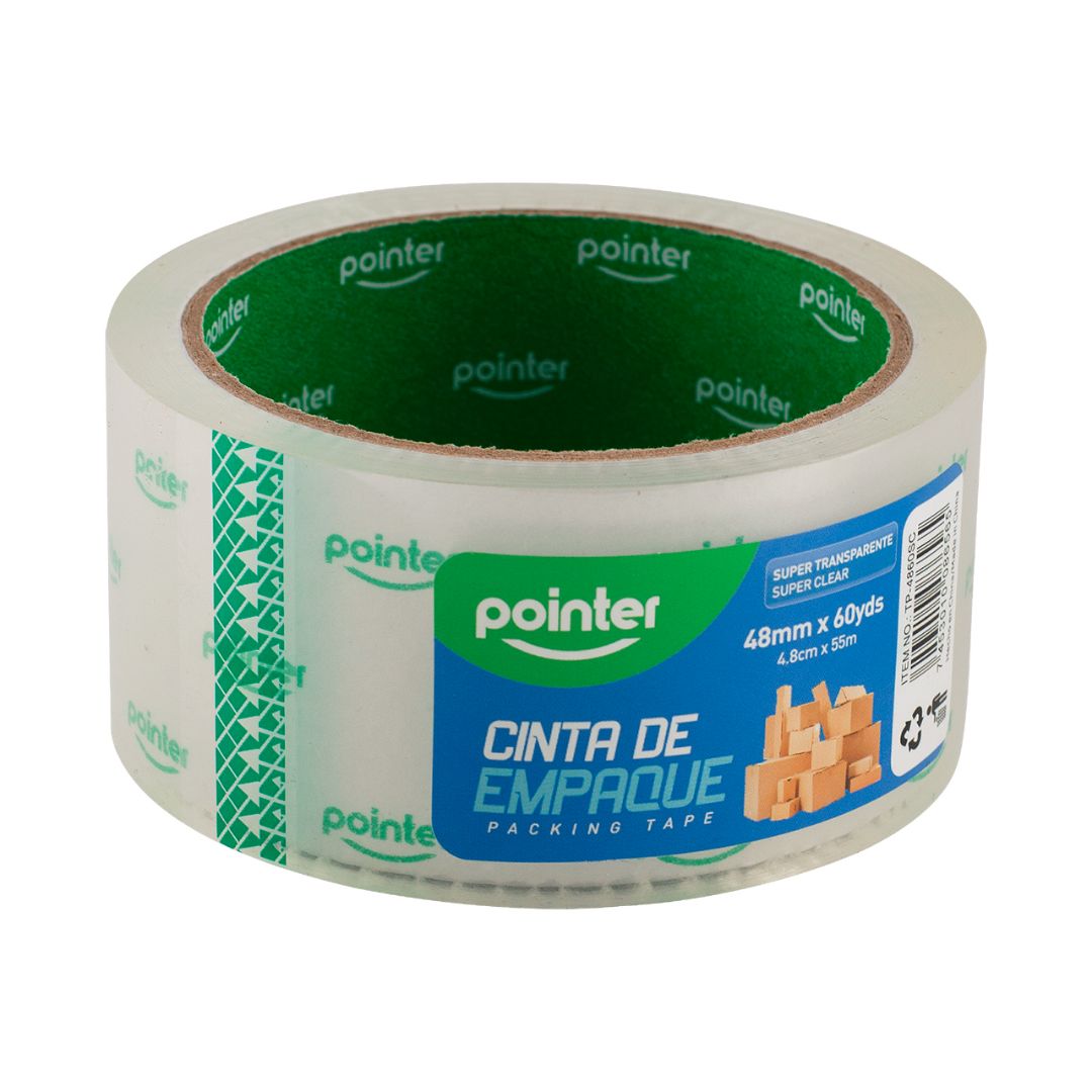 CINTA DE EMPAQUE POINTER 2X60 YDS TRANSP. (F. 72 ROLLOS)