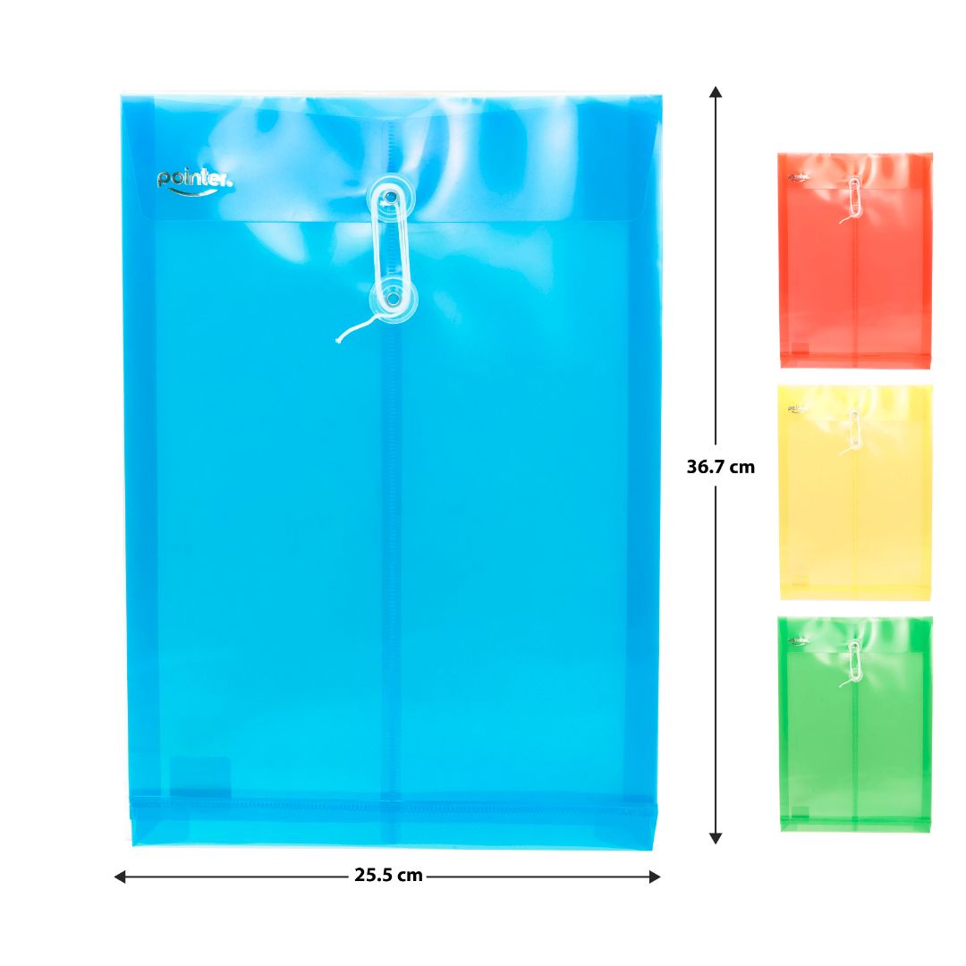 SOBRE PLASTICO POINTER C/PITA PX12 OFICIO 4 COL. (F. 20 DOC)