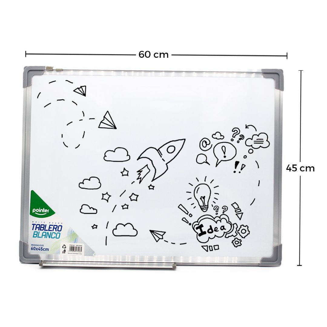PIZARRA POINTER C/MARCO DE ALUMINIO 60X45CM (F. 18 PZAS)