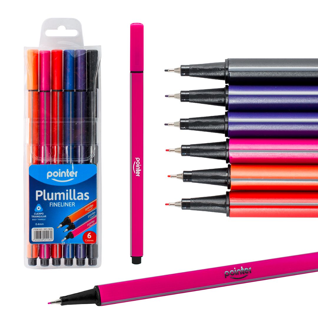MARCADORES E/ESTUCHE POINTER PUNTA/RAPID 6 COL. 0.4MM (F. 144 SETS)