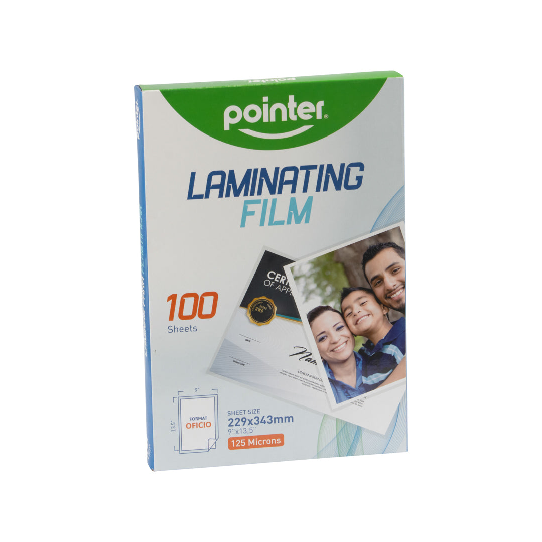 LAMINA PARA PLASTIFICAR POINTER 125 MICRAS PX100 OFICIO (F. 8 BOX)