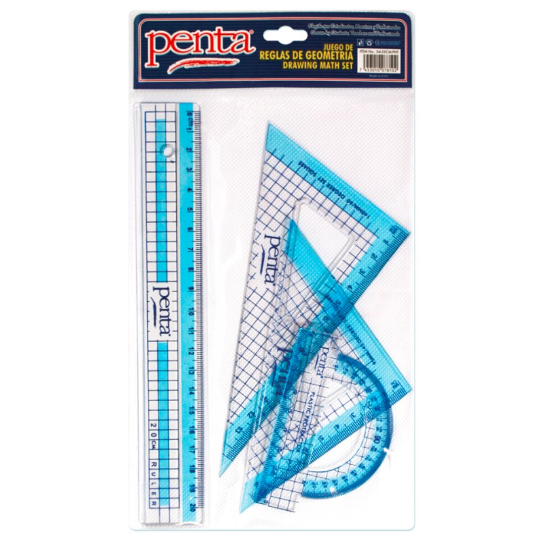 ESTUCHE DE GEOMETRIA PENTA 20CM (F. 480 SETS)