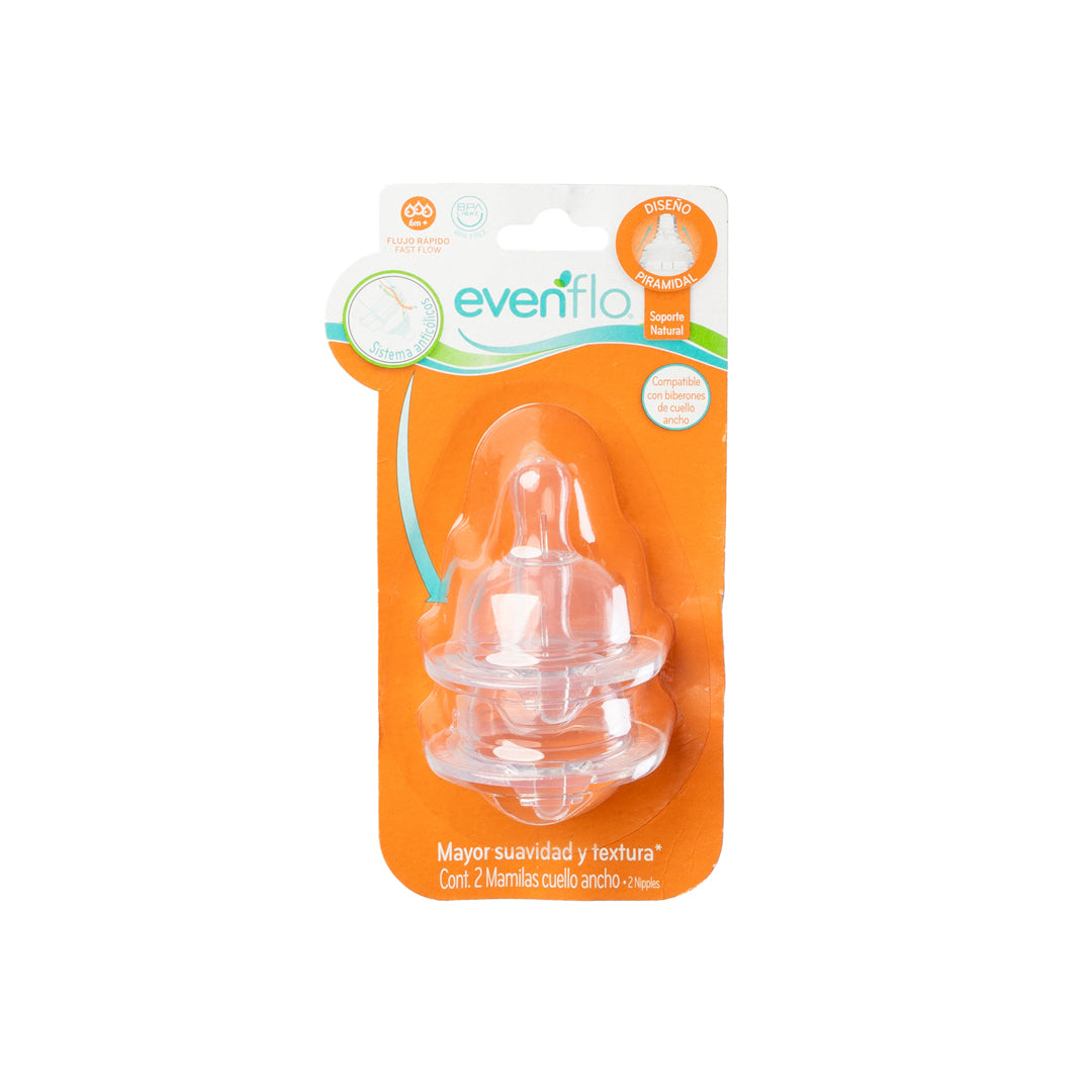 MAMONES EVENFLO SETX2 P/CUELLO ANCHO FLUJO RAPIDO (F. 6 SETS)
