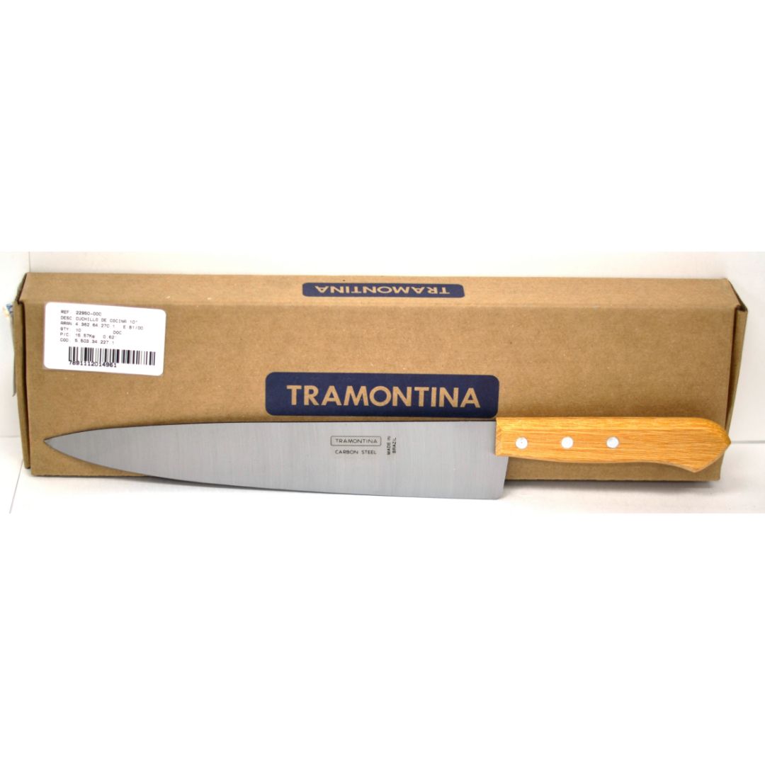 CUCHILLO P/PESCADO Y COCINA TRAMONTINA CARBON CACHA MADERA 10" (F. 120 UNI)