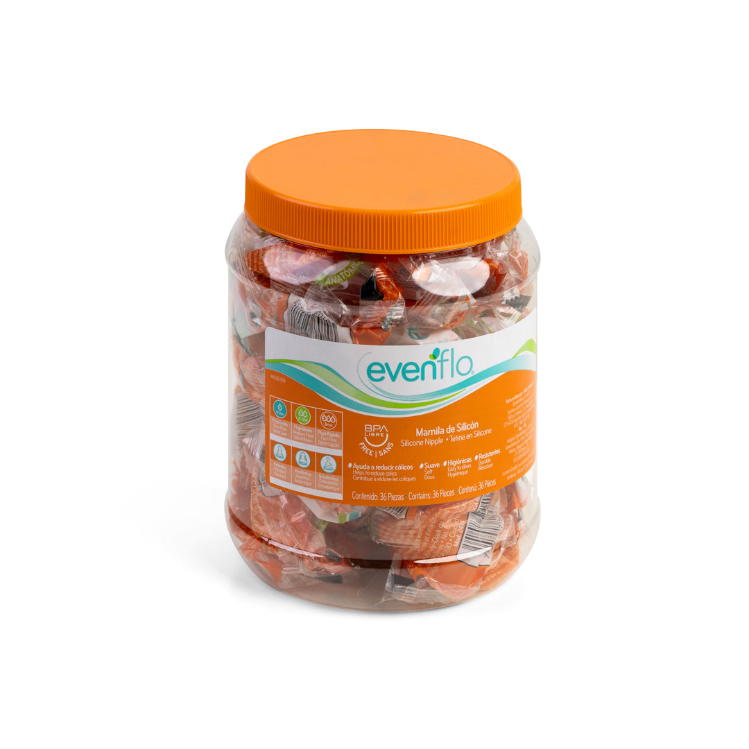 MAMONES EVENFLO DE SILICON BOTE X36  (F. 4 BOT)