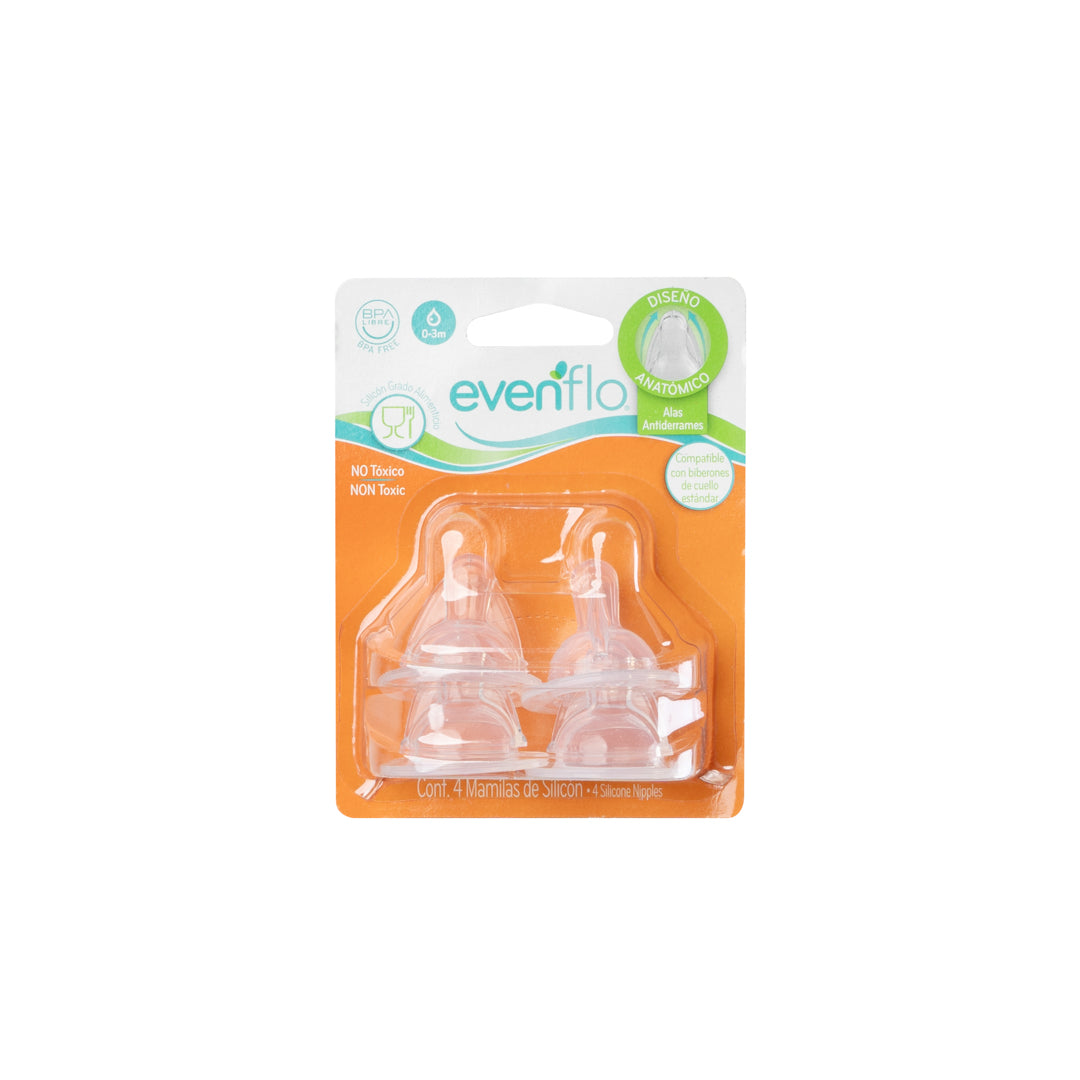 MAMONES ANATOMICOS EVENFLO SETX4 FLUJO LENTO (F. 24 SETS)