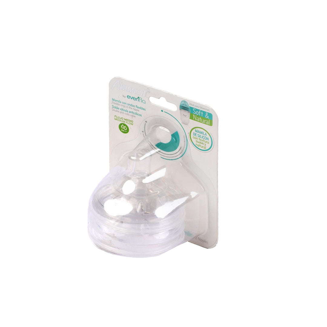 MAMONES EVENFLO ADVANCE SETX2 P/BIBERON DE SILICON (F. 6 PZA)