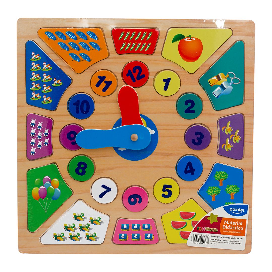 RELOJ DIDACTICO POINTER C/FIGURAS 24 PZAS (F. 36 PZAS)