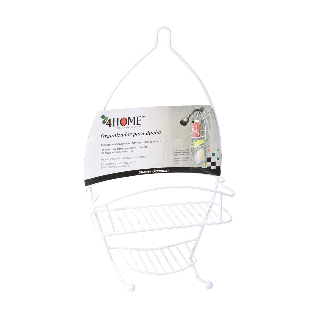 ORGANIZADOR P/DUCHA 4 HOME GRANDE BLANCO 2 NIVELES  (F. 12 PZA)