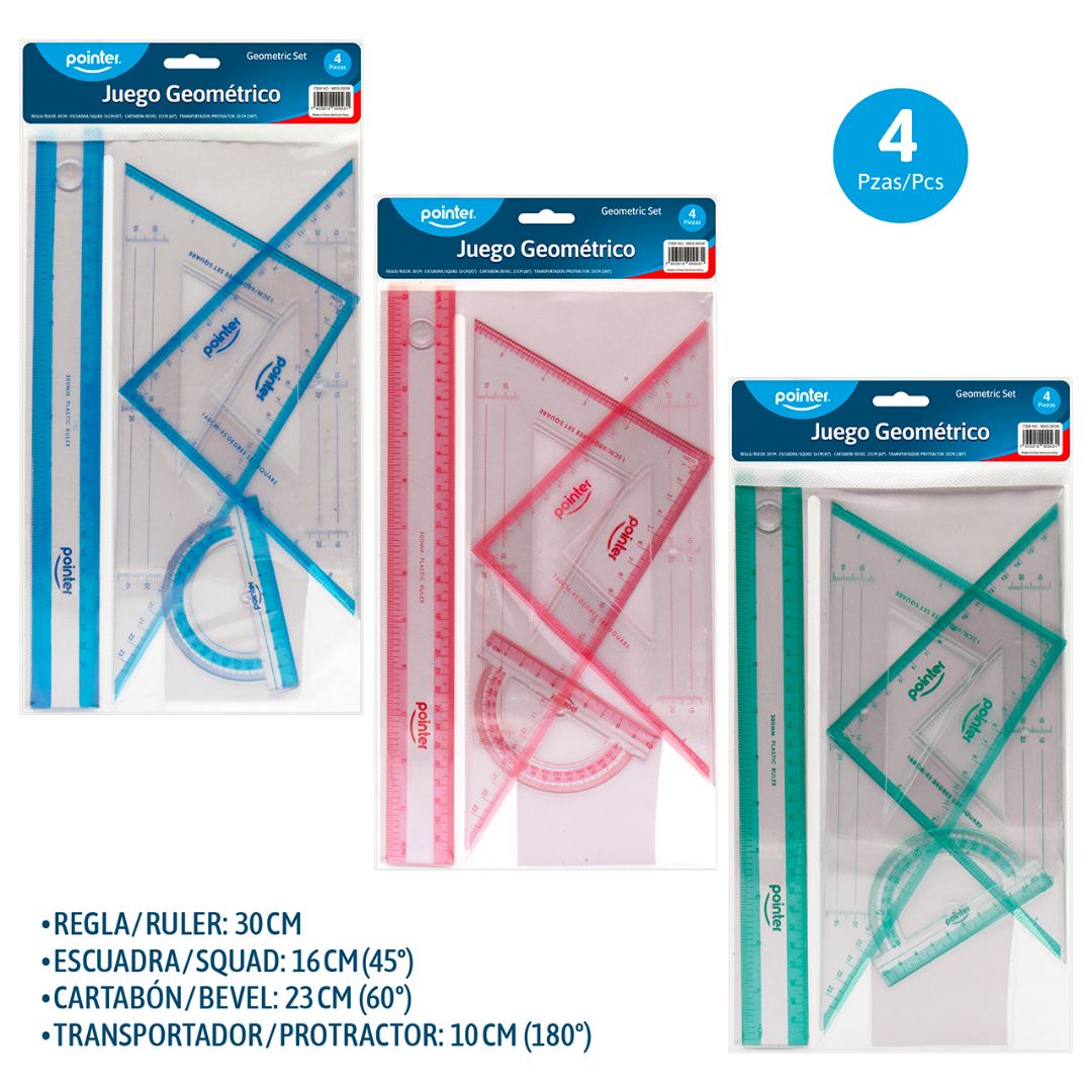 JUEGO GEOMETRICO POINTER GRANDE TRANSP C/COLOR (F. 240 UNI)