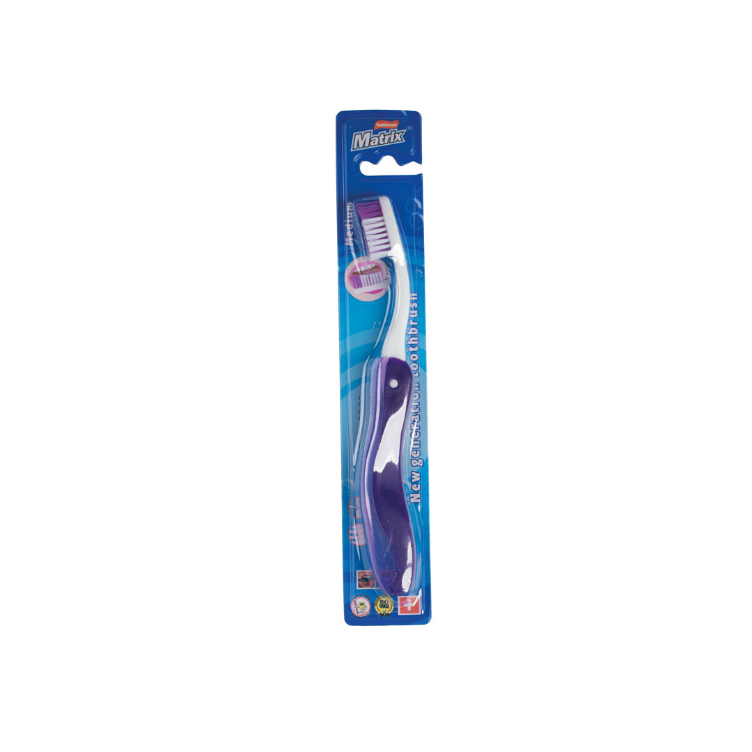 CEPILLO DENTAL MATRIX PLEGABLE 4 COL. CX12 MEDIO (F. 24 DOC)