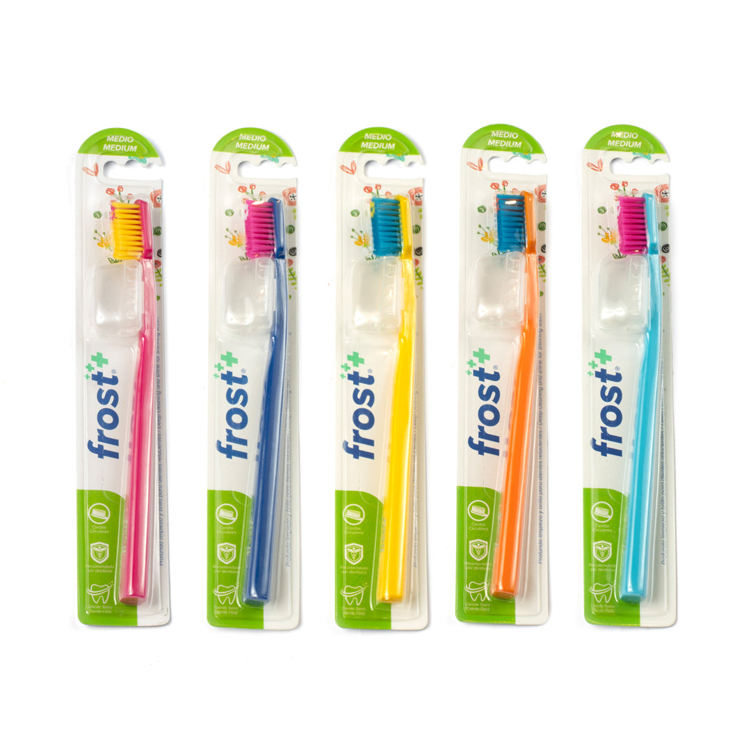 CEPILLO DENTAL FROST HEXAGONAL C/PROTECTOR CX12 MEDIO V (F. 24 DOC)