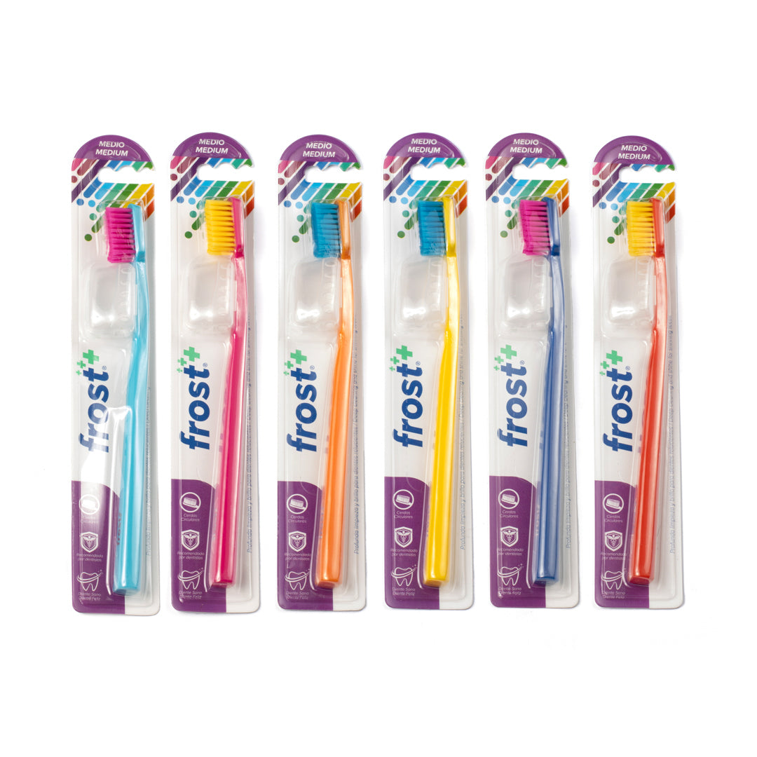 CEPILLO DENTAL FROST HEXAGONAL C/PROTECTOR CX12 MEDIO (F. 24 DOC)