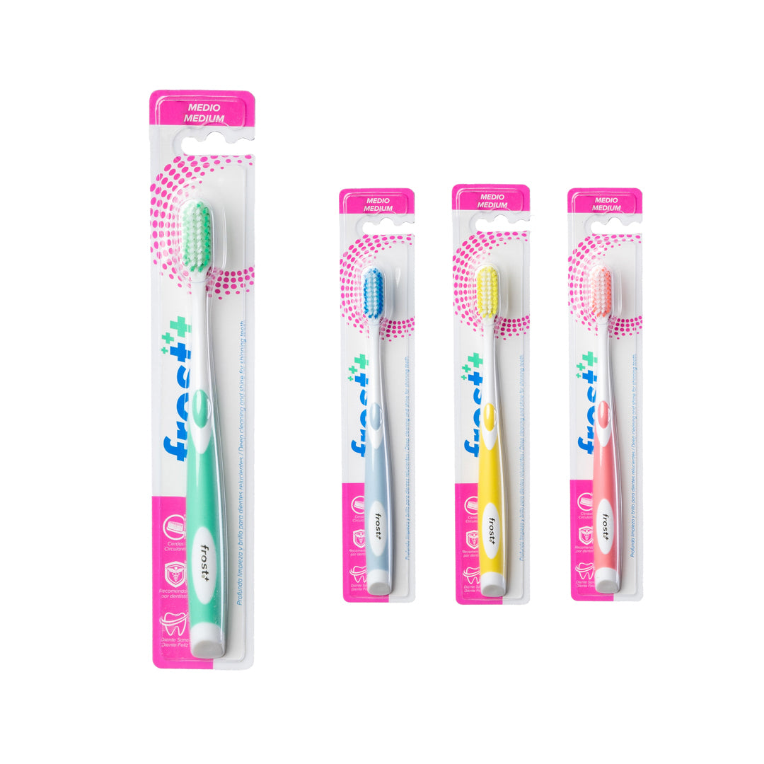 CEPILLO DENTAL FROST CX12 C/GRIP DE COLORES MEDIO (F. 24 DOC)