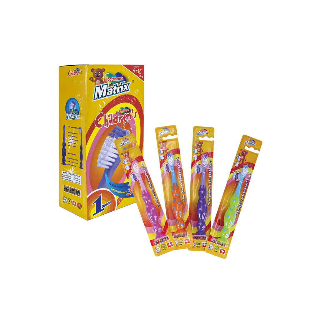 CEPILLO DENTAL INFANTIL MATRIX C/VENTOSA CX12 4 DISEÑOS (F. 24 DOC)