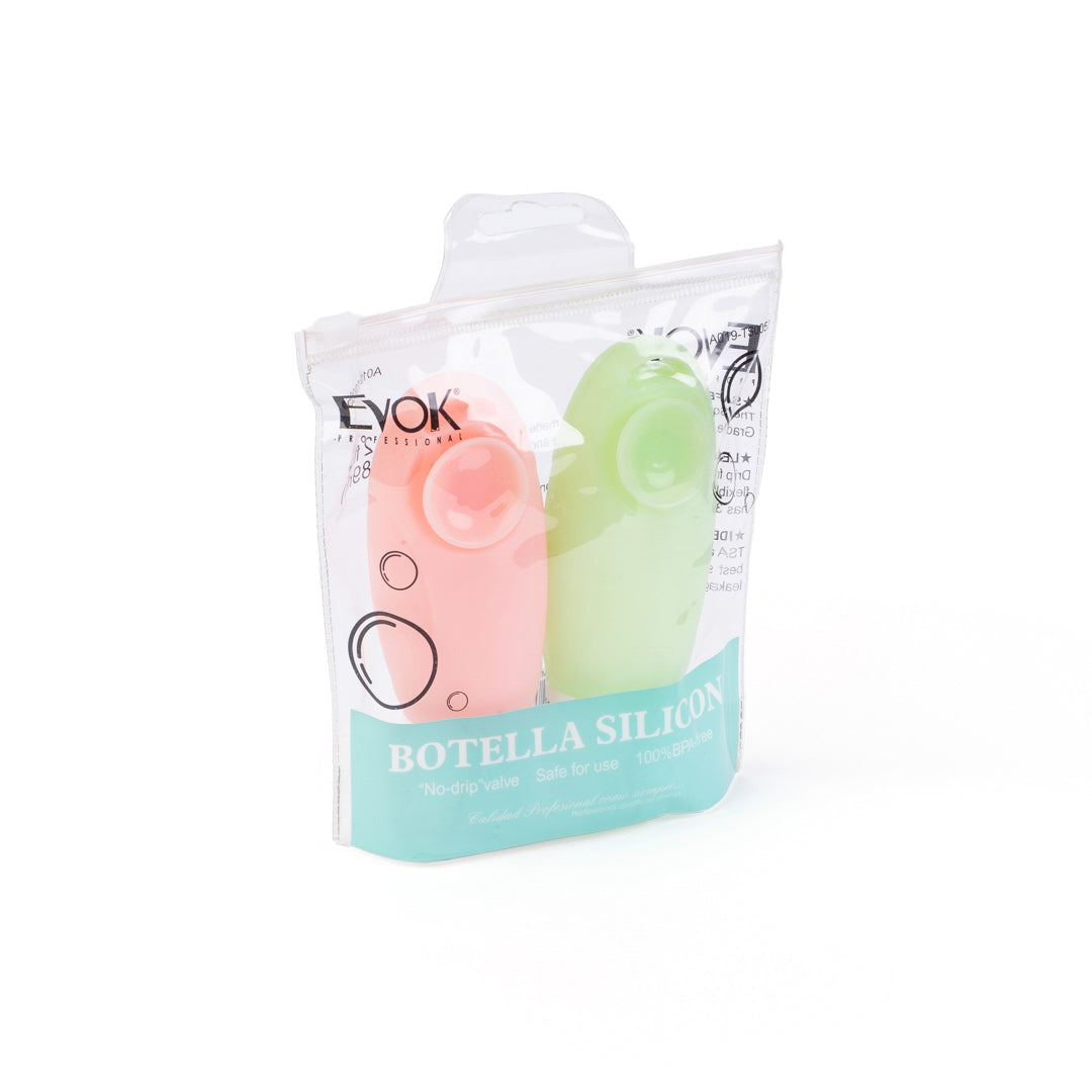 BOTELLA SILICON EVOK SETX2 COLORES 89 ML (F. 72 SETS)