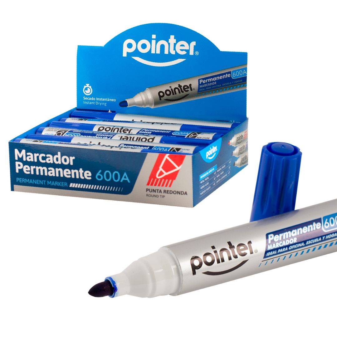 MARCADOR PERMANENTE POINTER P/REDONDA AZUL CX12 (F. 60 DOC)