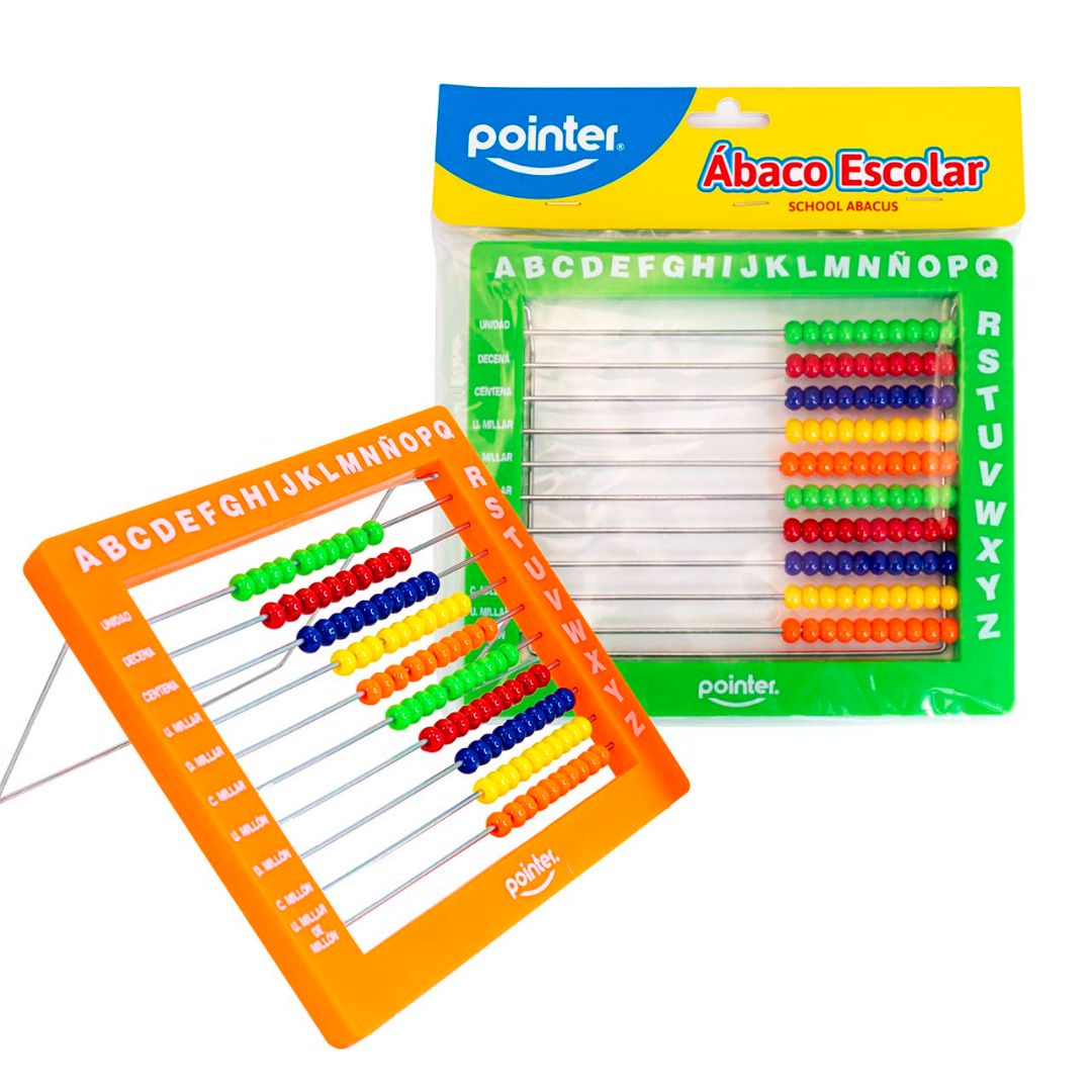 ABACO PLASTICO POINTER COL. VERDE Y NARANJA (F.100 PZA)