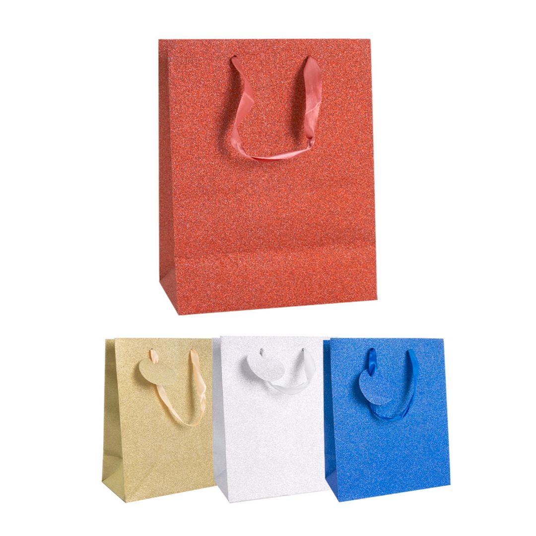 BOLSA PARA REGALO ESCARCHADA ARGELIA PEQUEÑA 4 COLORES (F. 240 PZA)