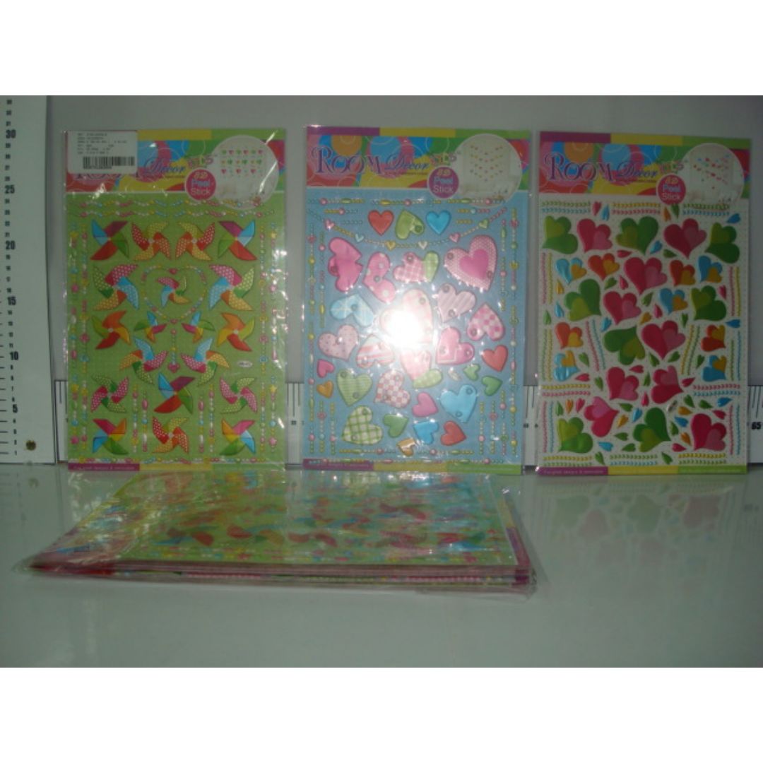 STICKERS 3D ROOM DECOR CORAZONES (F. 144 UNI)