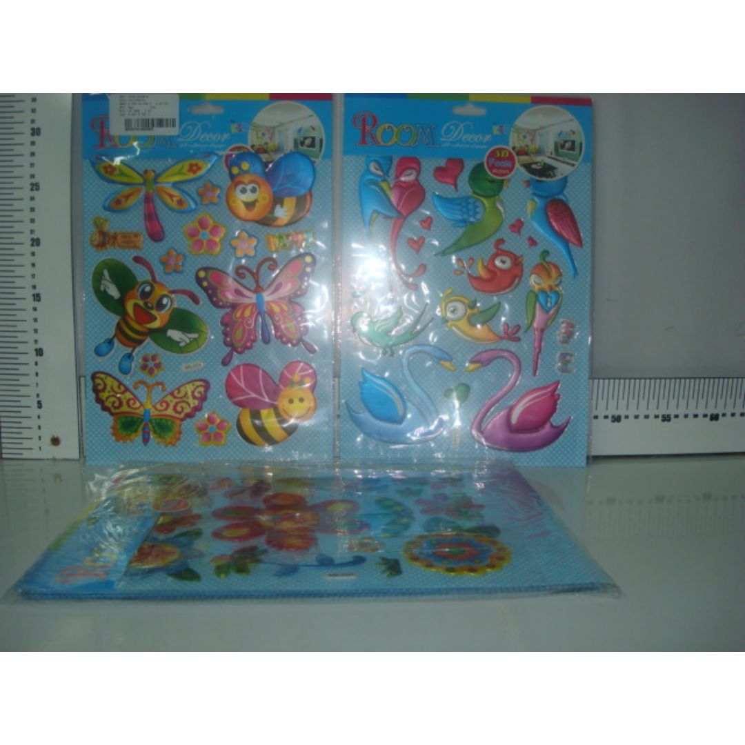 STICKERS 3D ROOM DECOR CARI/FLOR/CORA/AVES/MARI (F. 144 UNI)