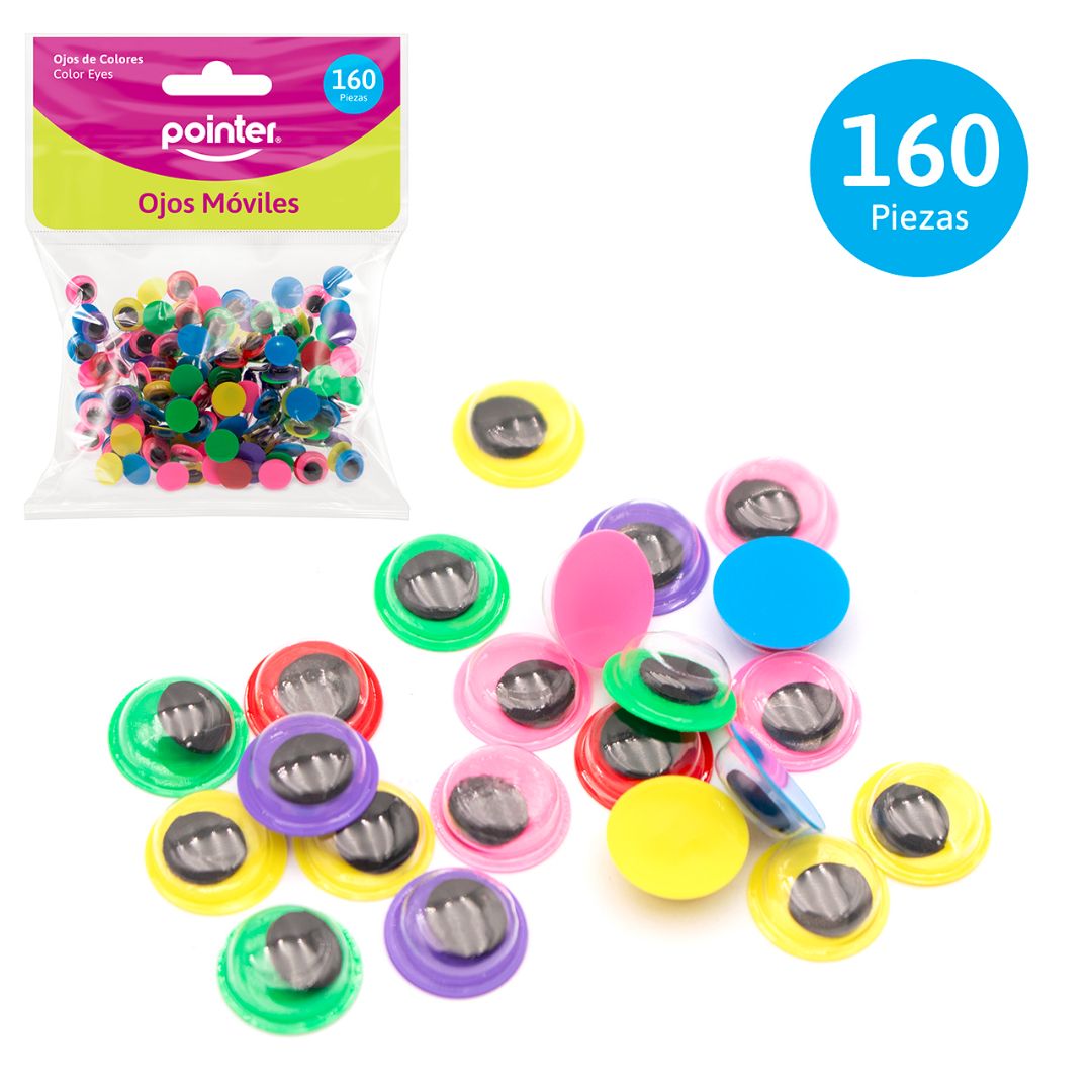 OJITOS MOVIBLES POINTER BX160 COLORES 10MM (F. 48 UNI)