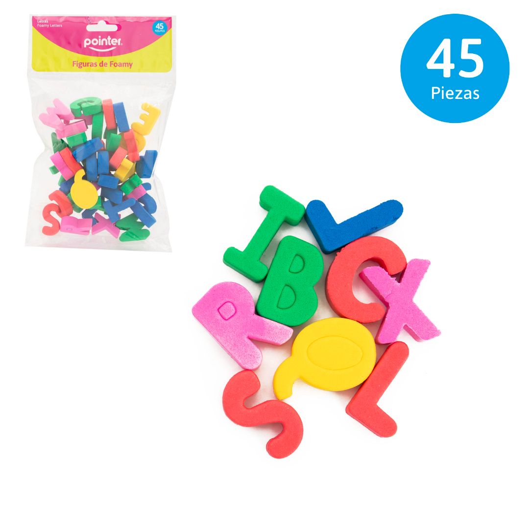 FIGURAS DE FOAMY POINTER LETRAS DE COLORES BX45 1CM (F. 144 UNI)