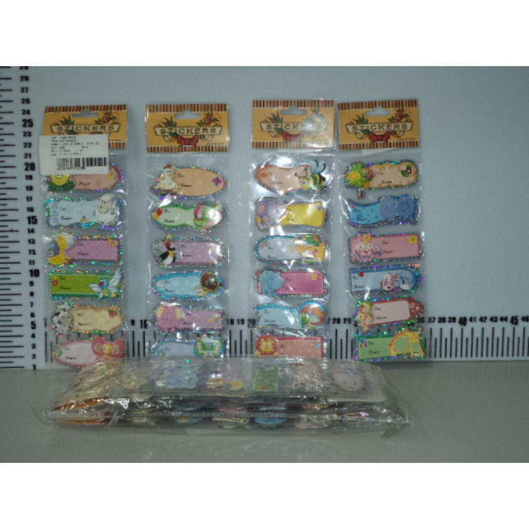 STICKERS DE ANIMALES C/ESPACIO PARA ESCRIBIR BX6 (F. 144 SETS)