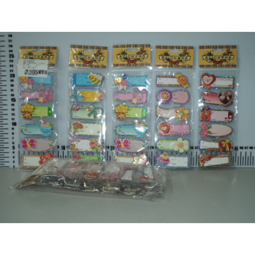 STICKERS DE FIGURAS C/ESPACIO PARA ESCRIBIR BX6 (F. 144 SETS)