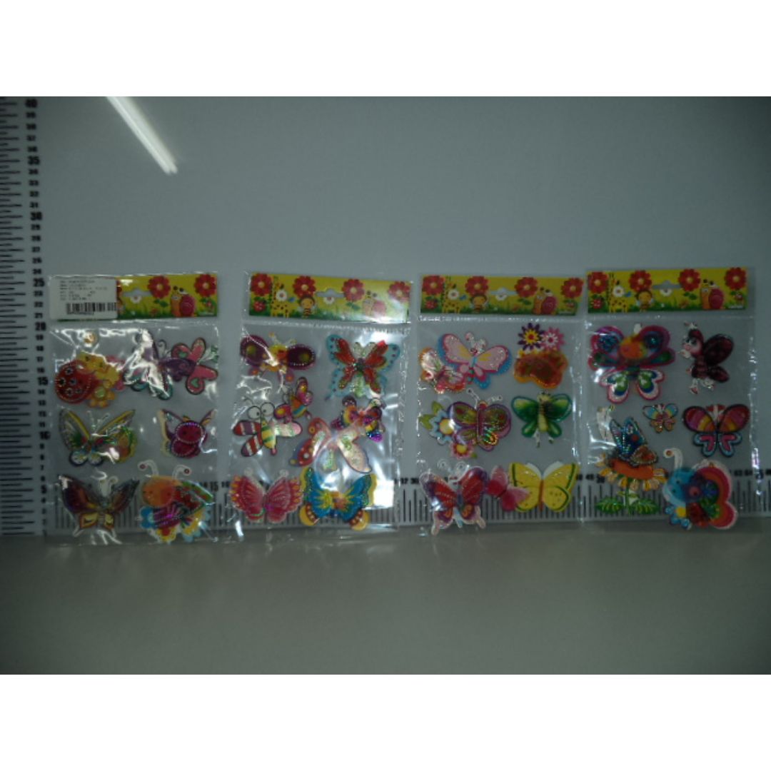 STCIKERS 3D MARIPOSAS 4 DISEÑOS (F. 360 UNI)
